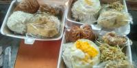 Paket Nasi Pecel Jatim Lengkap Dengan Telur dalam kemasan sterofom 